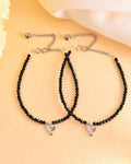 VOJ Set of 2 Bird Black Beads Anklet | Grocsy
