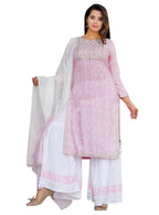 Vamika Embroidery Beautiful Rayon Pink Party Wear/Casual Wear Kurta Set/Suit | Grocsy
