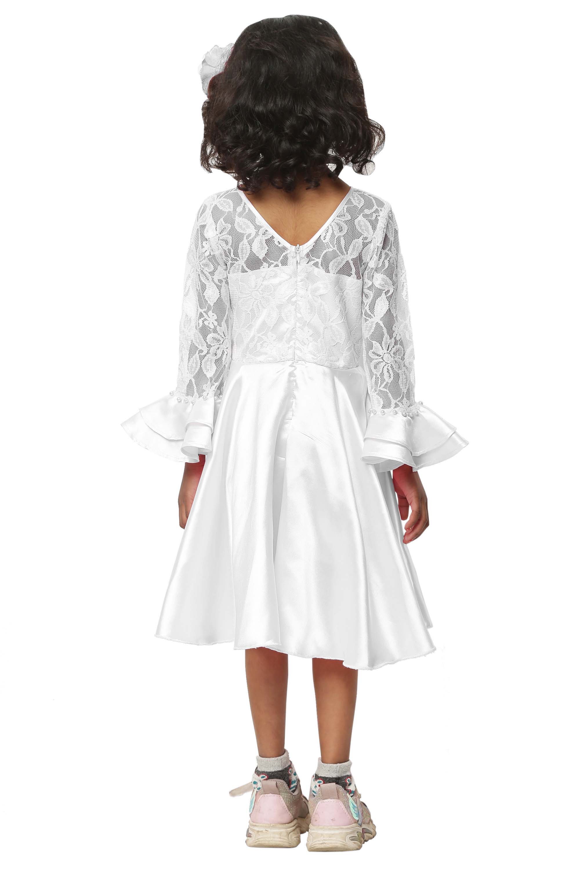 Asmaani Kids Party Wear Stylish Dresses, Perfect for Parties, Functions & Vacations - White | Grocsy