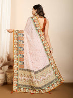 Orange Muslin Cotton Designer Digital Printed Saree - Lavisha | Grocsy