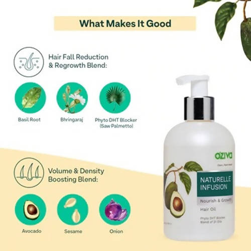 OZiva Naturelle Infusion Nourish & Growth Hair Oil | Grocsy