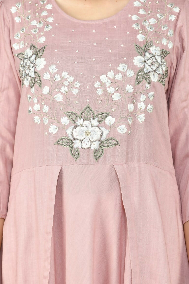 Joban Fashion Rose Gold Cotton Rayon Kurta Set | Grocsy