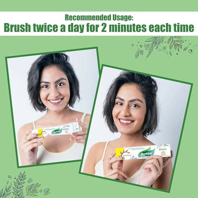 Dr. Morepen Active Smile Herbal Toothpaste with Neem, Clove & Menthol | Grocsy