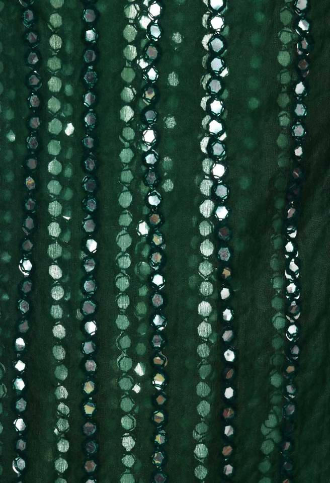 Mominos Fashion Bottle Green Orgenza Mirror Stripe Dupatta | Grocsy