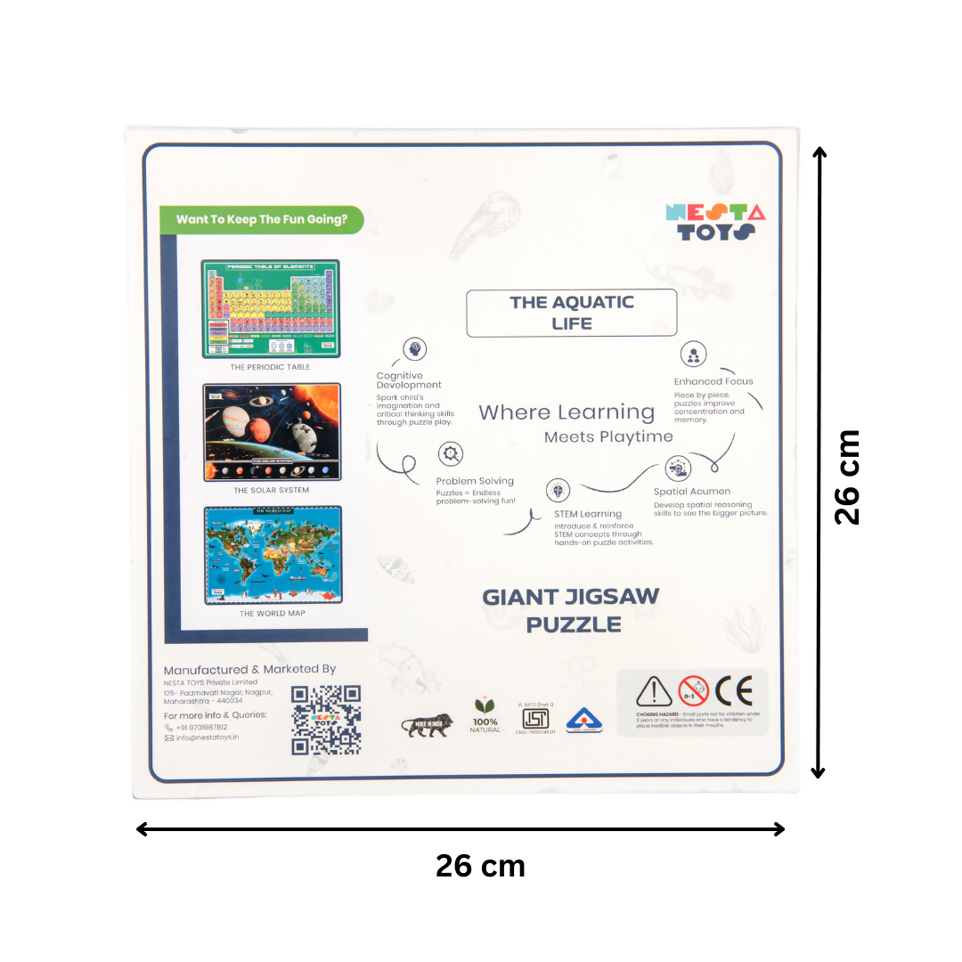 Nesta Toys Aquatic Life Jigsaw Puzzle for Kids, Jumbo Floor Puzzle, Educational Toy (6+ Years) | Grocsy