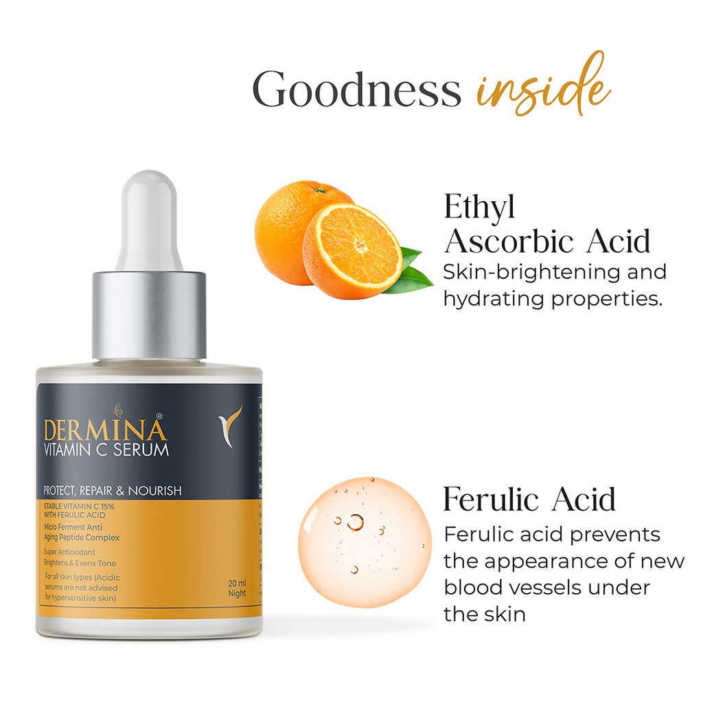 DERMINA Skin-brightening Vit C Serum – Protect, Repair, and Nourish | Grocsy