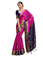 Mimosa Women's Pink Mysore Silk Crepe Saree | Grocsy