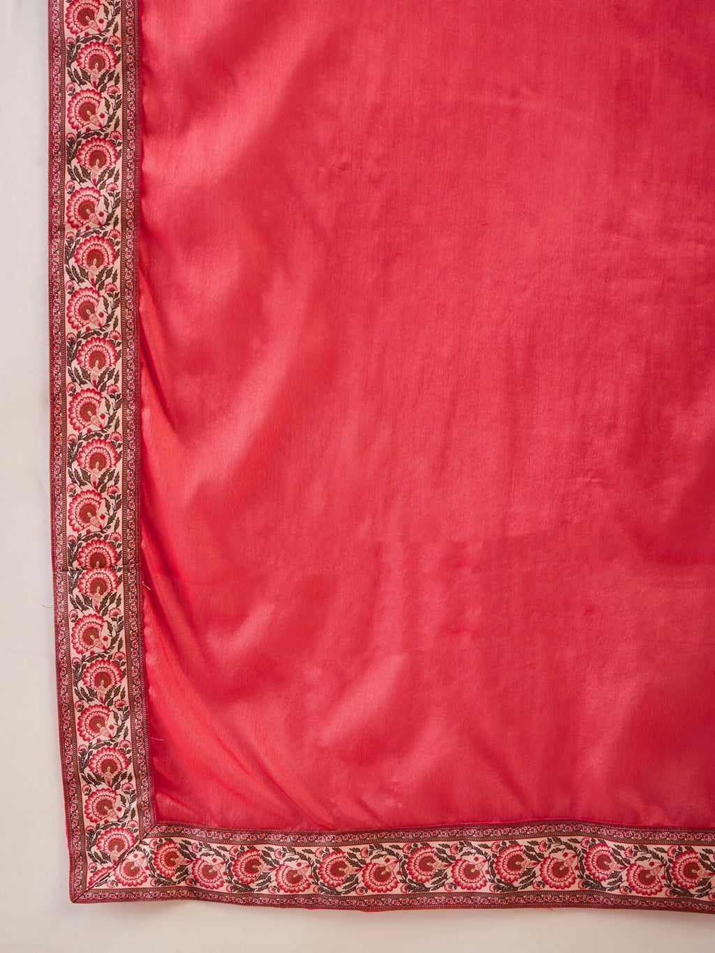 The52 Women's Beautiful Printed Work Rayon Fabric Flared Kurta Pant and Dupatta Set-Red | Grocsy