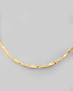 VOJ Gold-Polished Twisted Hasli Necklace | Grocsy