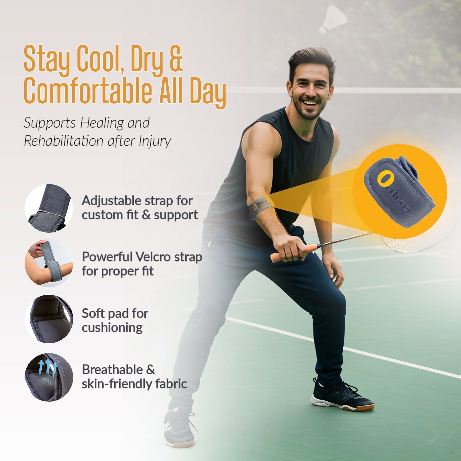 Orth-rem Tennis Elbow Support Brace Strap For Men & Women | Grocsy