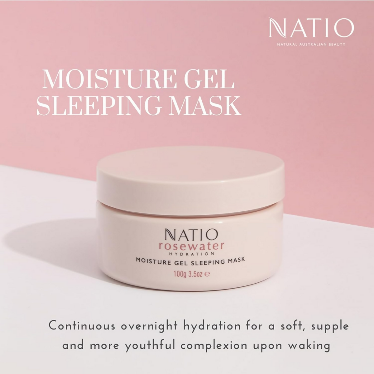 Natio Rosewater Hydration Moisture Gel Sleeping Mask | Grocsy