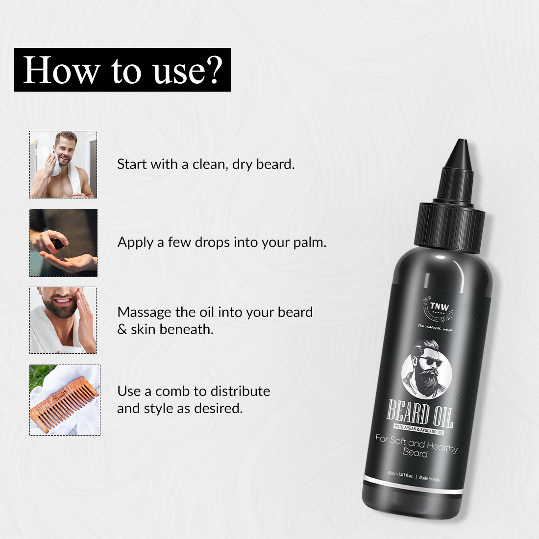 The Natural Wash Beard Oil For Smooth Hair Growth | Grocsy
