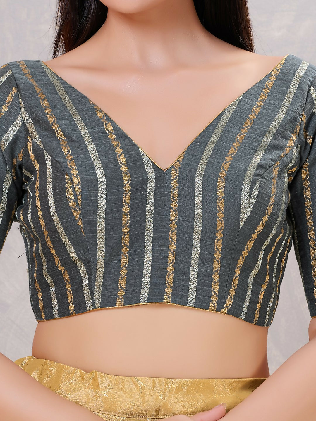 Joban Fashion Women Cotton Blend Grey Stitched Blouse | Grocsy