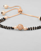 VOJ Gold-Polished AD Stone Studded Mangalsutra Bracalet