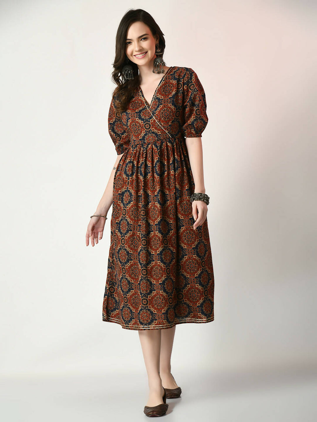 Myshka Women's Multi Empire Printed Dress | Grocsy