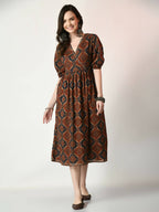 Myshka Women's Multi Empire Printed Dress | Grocsy