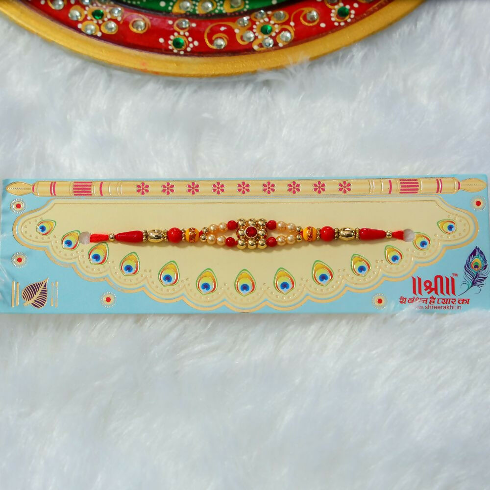 Indianvibez Colourful Beads With Stone Fancy Rakhi | Grocsy