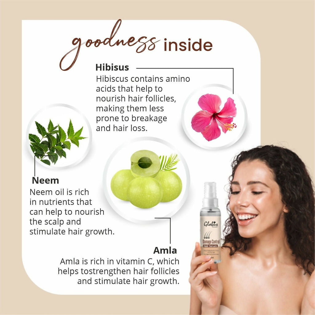 Globus Remedies Damage Control Hair Serum, For Frizzy Hair, Smoothens Rough Ends, Adds Instant Shine,100ml | Grocsy