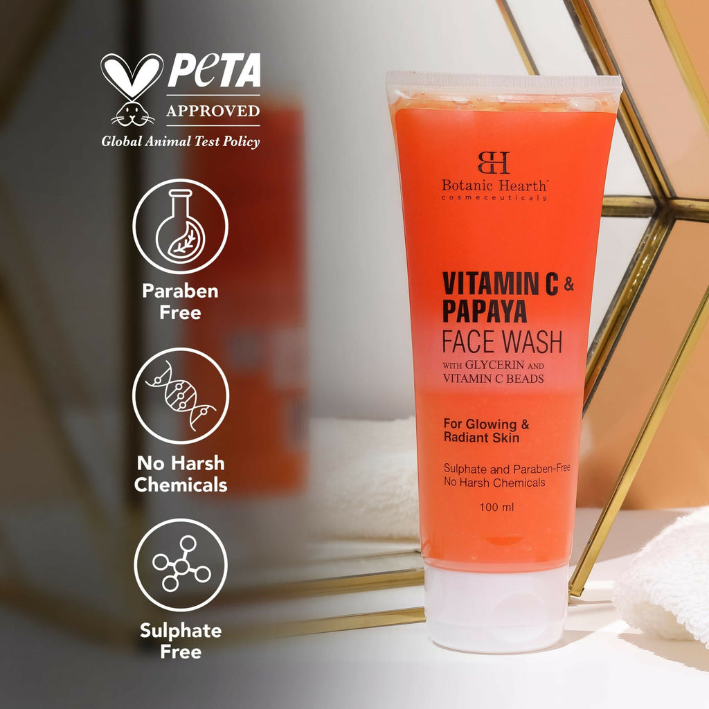 Botanic Hearth Vitamin C & Papaya Cleanser Face Wash For Glowing & Radiant Skin | Grocsy