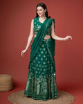 Green Georgette Sequence Embroidered Lehenga Choli with Dupatta - Tanya | Grocsy