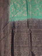 Kalamandir Ethnic Motifs Teal Silk Blend Saree | Grocsy