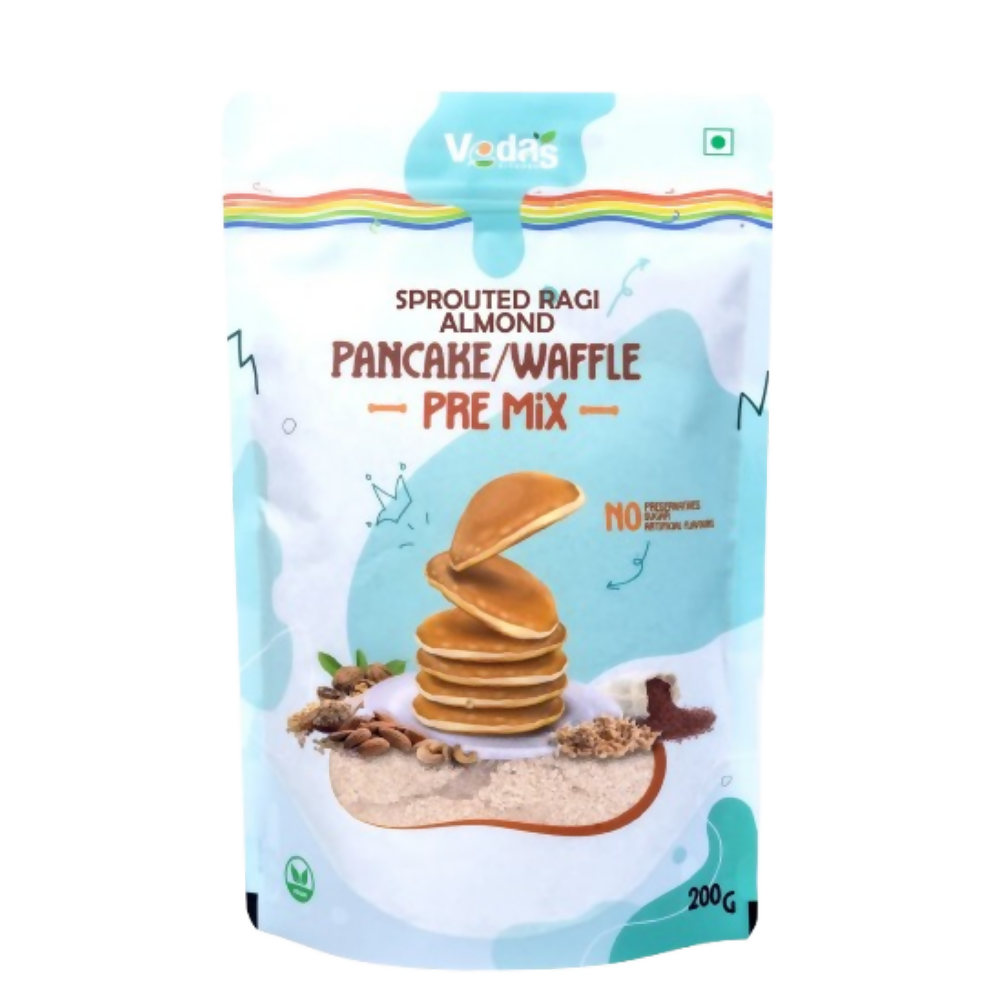 Vedas Kitchen Sprouted Ragi Almond Waffle/Pancake Premix | Grocsy