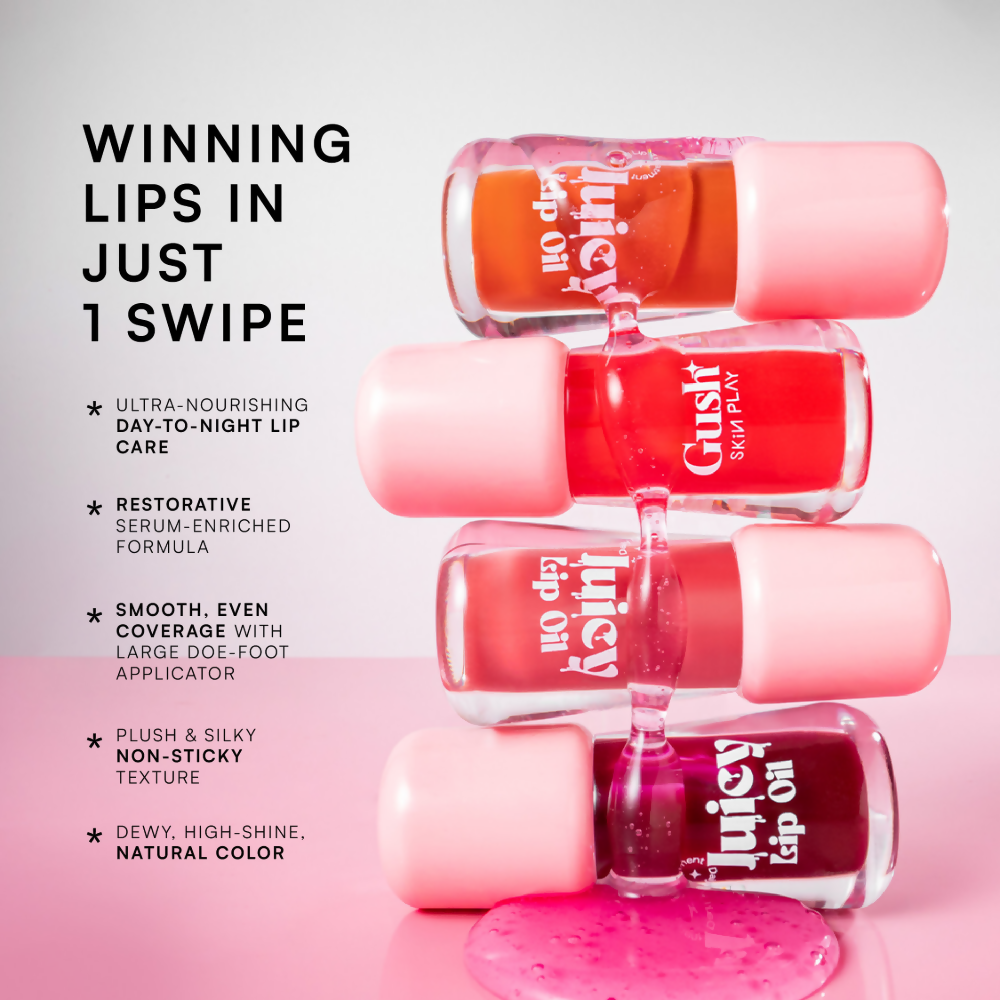 Gush Beauty Balmy Glossy Tinted Lip Oil - Cherry Red | Grocsy