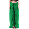 Asmaani Green Color Plain Ruffle Palazzo | Grocsy