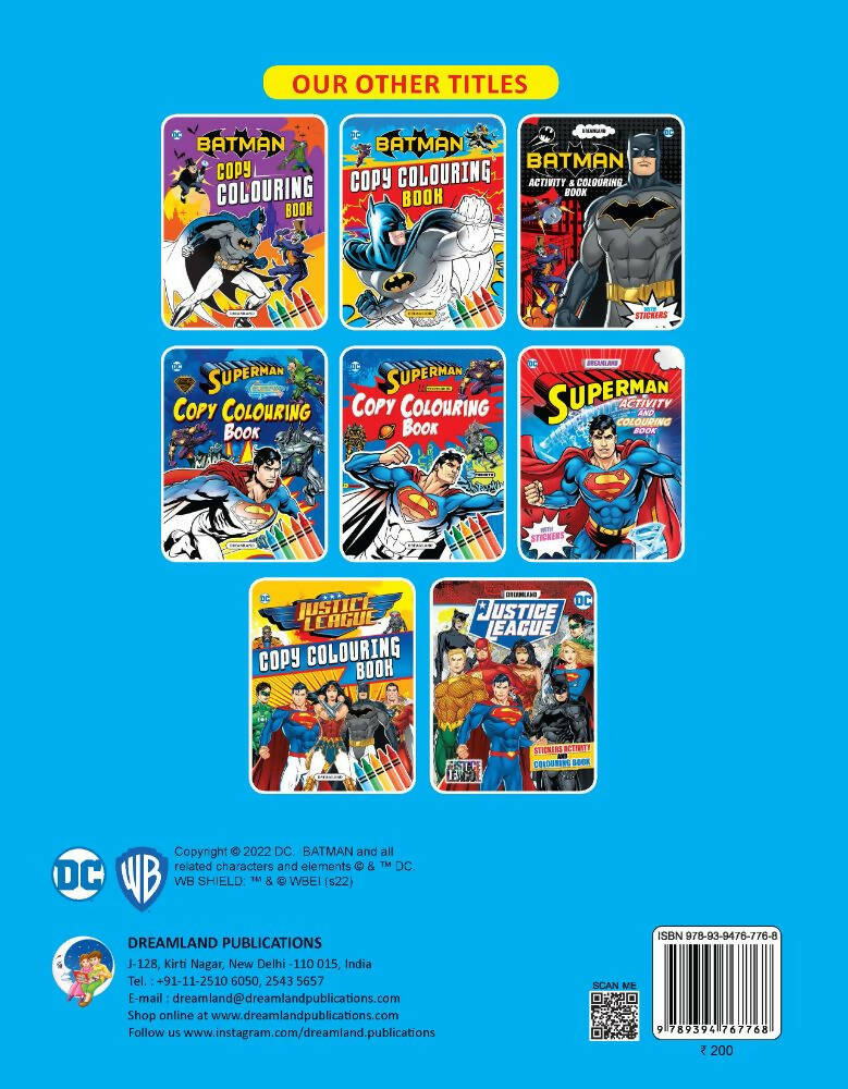 Dreamland Batman Copy Colouring Book : Children Drawing, Painting & Colouring Book | Grocsy