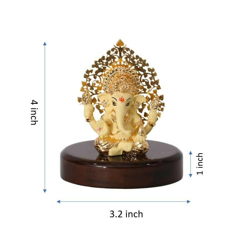 House Of Wemy Gold-Polished Lord Kalpavrikshya Tree Ganesha Idol | Grocsy