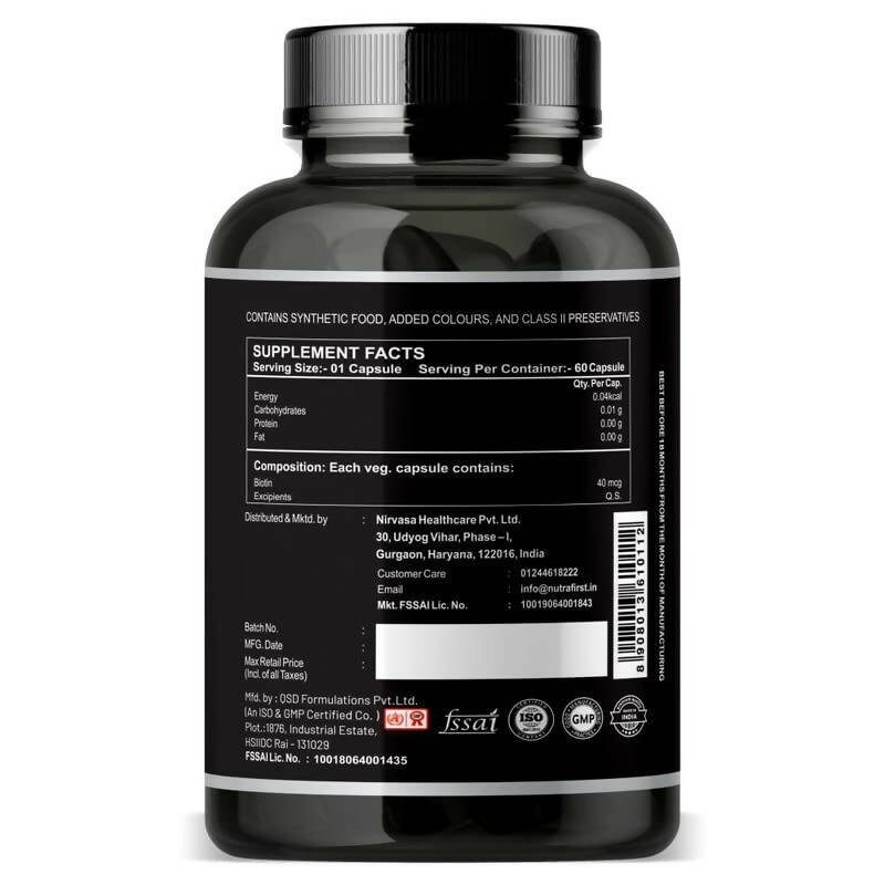 Nutrafirst Biotin Capsules | Grocsy
