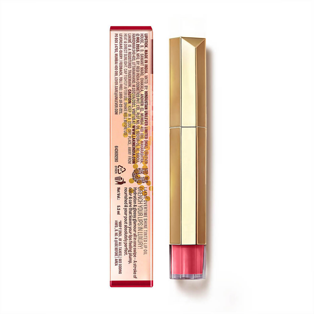 Lakme 9to5 Overtime Shine Tinted Lip Oil - Pink Bloom | Grocsy