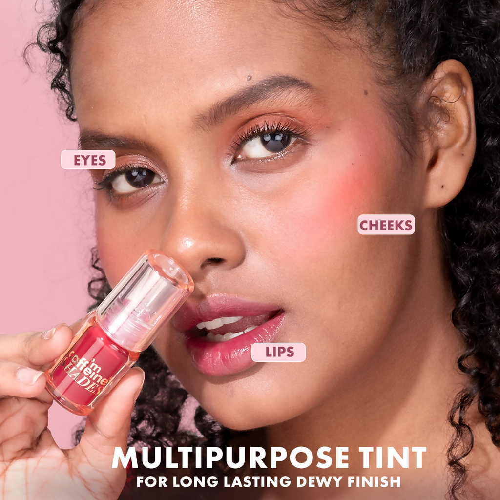mCaffeine Shades Lip & Cheek Glow Tint Longlasting, Blendable Dewy Finish - Scarlet | Grocsy