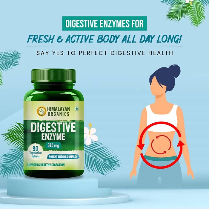 Himalayan Organics Digestive Enzyme 375 mg Vegetarian Capsules | Grocsy
