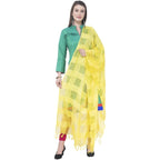 A R Silk Lemon Color Window Square Cotton Dupattas and Chunnis | Grocsy