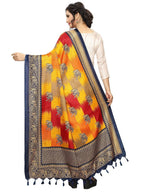 Vamika Navy Blue Printed Khadi Bhagalpuri Dupatta | Grocsy