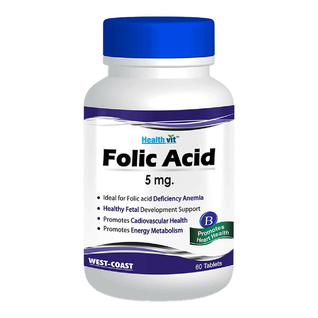 Healthvit Folic Acid 5mg Tablets for Folic acid | Grocsy