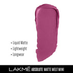 Lakme Absolute Matte Melt Mini Liquid Lip Color - Nomad Pink | Grocsy