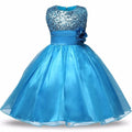 Asmaani Baby Girl's Sky Blue Color Satin A-Line Maxi Full Length Dress AS-DRESS-22038 | Grocsy