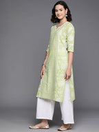 Ahalyaa Women's Traditional Wea Kurta Set - Pista Green | Grocsy