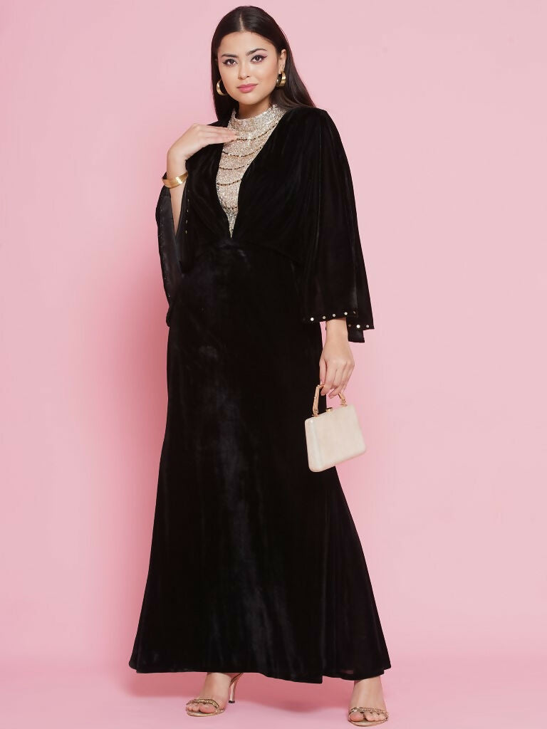 Joban Fashion Black Velvet Gown | Grocsy