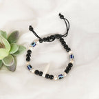 NVR Men & Women Pearl Evil Eye Adjustable Bracelet | Grocsy