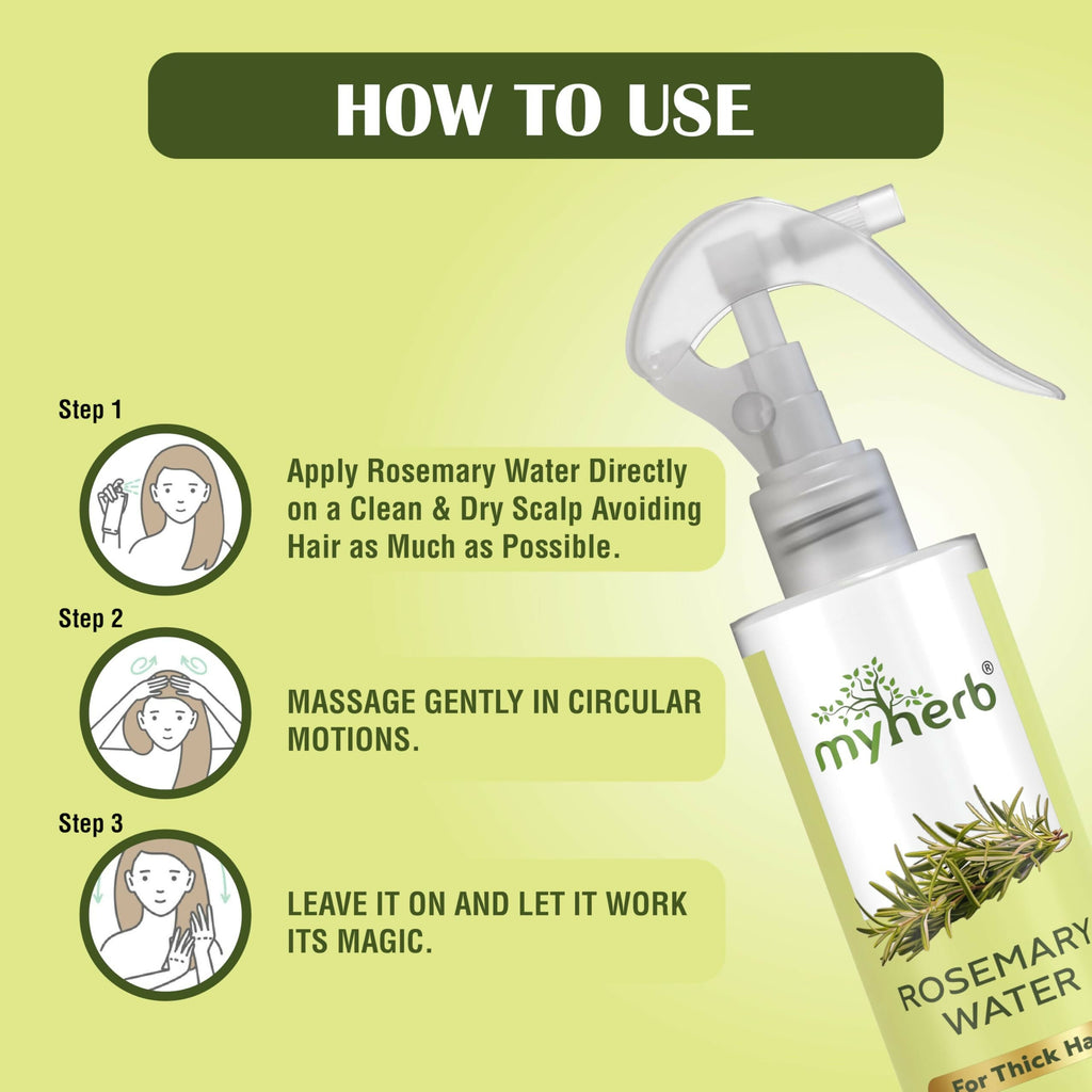 Myherb Rosemary Water Hair Spray For Regrowth, Helps Reduce Hairfall, Strengthens Hair | Grocsy