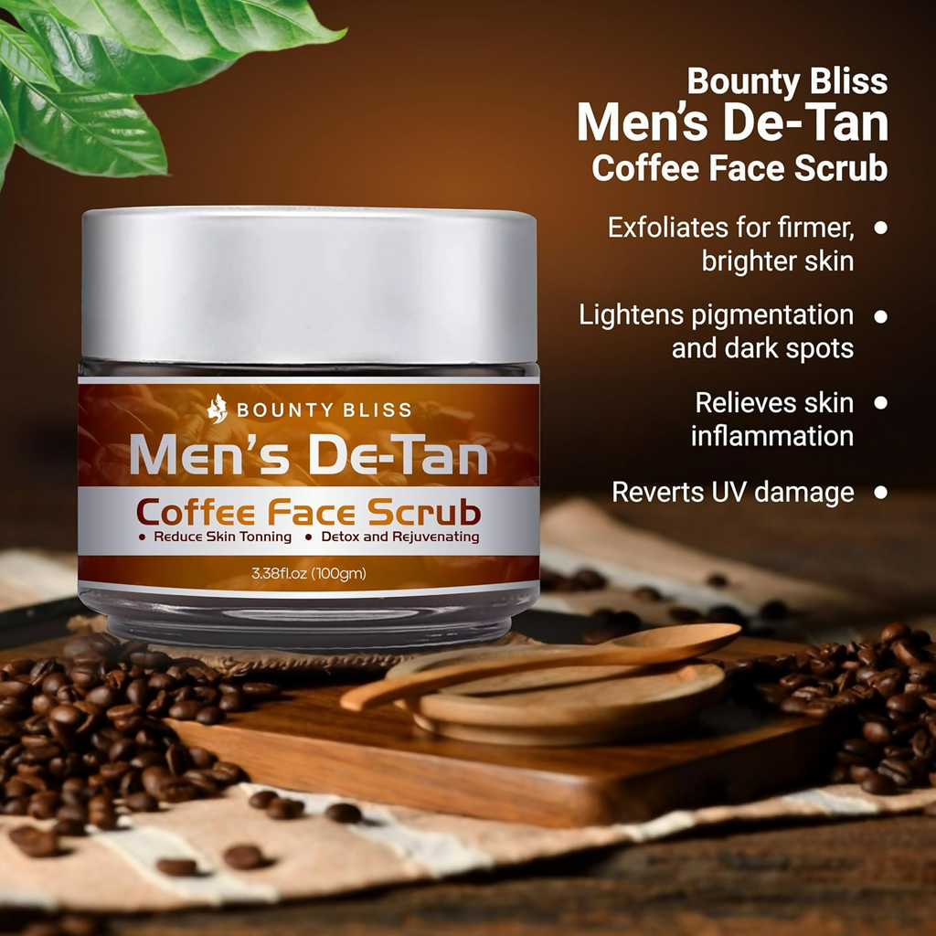 Bounty Bliss Men’s De-Tan Coffee Face Scrub | Grocsy