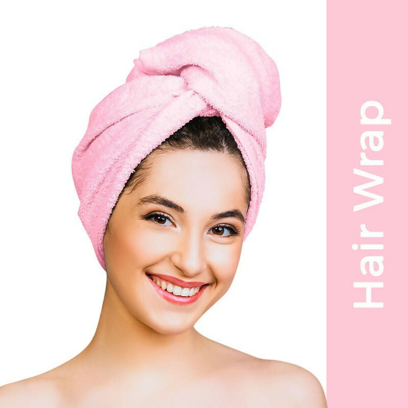 Nykaa Naturals Microfiber Hair Wrap for Frizz Free & Shiny Hair - Pink | Grocsy