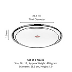 Vinod Stainless Steel Rajbhog Plate, Lunch & Dinner Plate - 28.5 cm | Grocsy