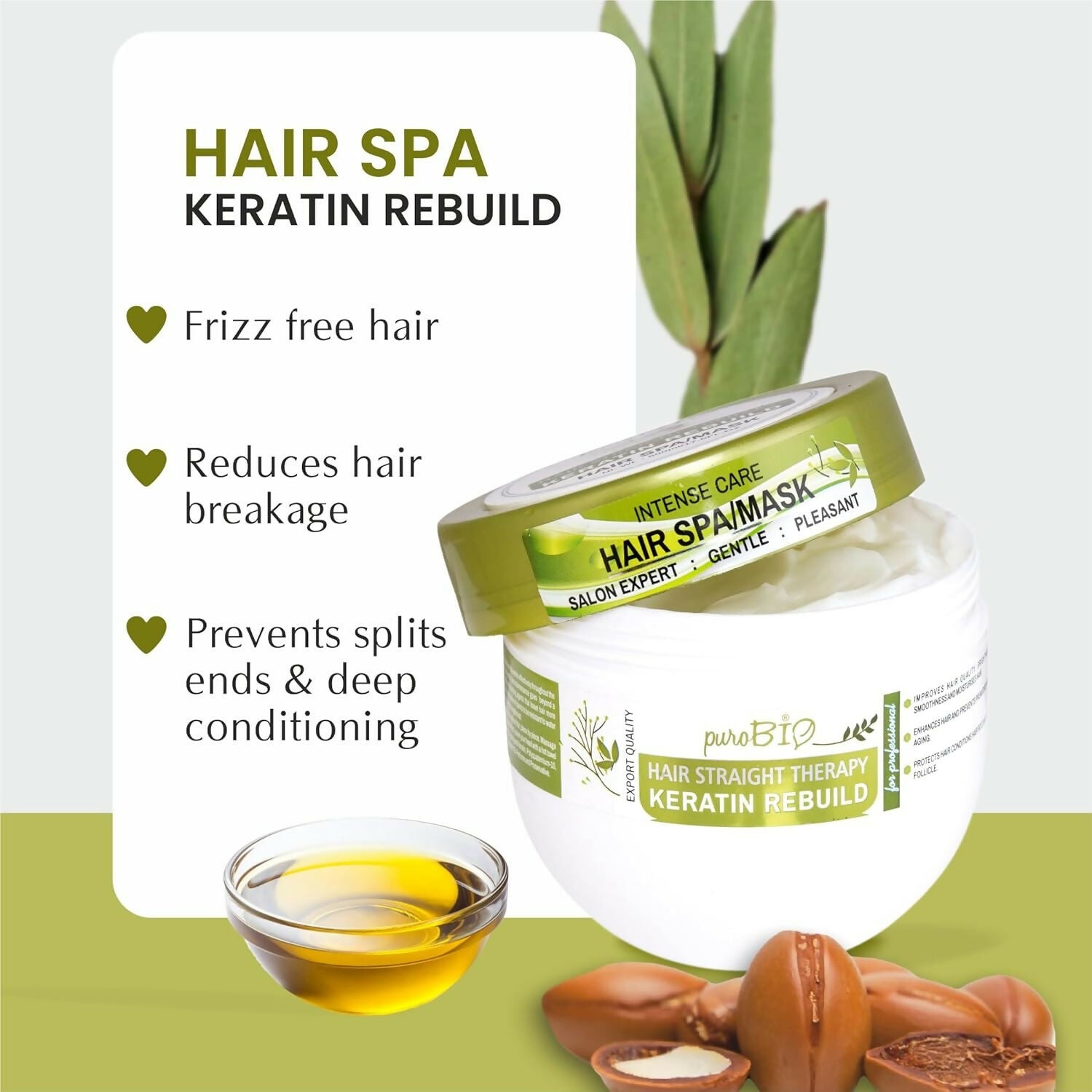 Purobio Sulphate Free Keratin Rebuild Hair Mask | Grocsy