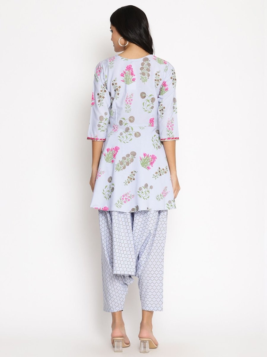 Ahalyaa Crepe Printed Top With Harem Pant | Grocsy
