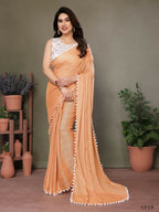 Designer Partywear Yellow Banglor Fancy Saree - Kanak | Grocsy