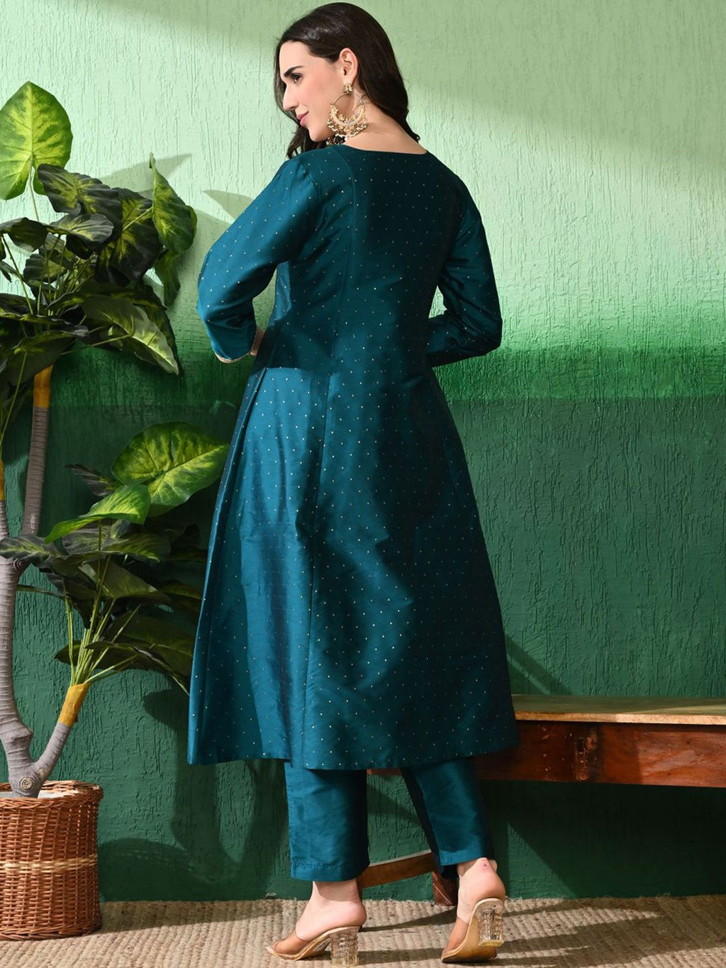 Sangria Printed A-Line Kurta With Trouser | Grocsy